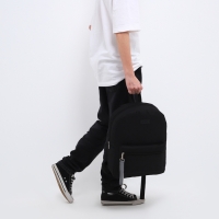 Рюкзак школьный текстильный со светоотражающей стропой, 38х29х11 см, чёрный Рюкзак школьный текстильный со светоотражающей стропой, 38х29х11 см, чёрный