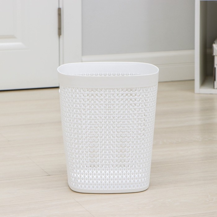 Корзина для бумаг &laquo;Пирула&raquo;, 10 л, цвет белый