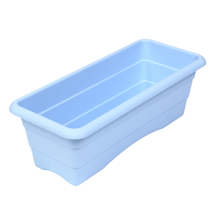 Ящик для цветов, 40 &times; 16/10 &times; 14 см, 6 л, голубой