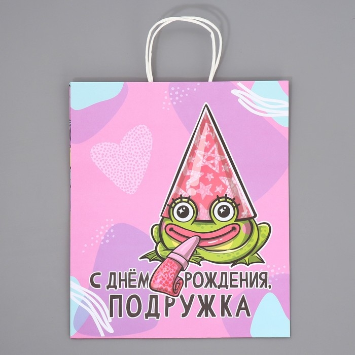 Пакет подарочный крафтовый, упаковка, &laquo;Подружка&raquo;, 28 х 32 х 15 см