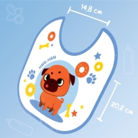 Нагрудник для кормления &laquo;ТРЕНД. Мопс&raquo; непромокаемый на завязках