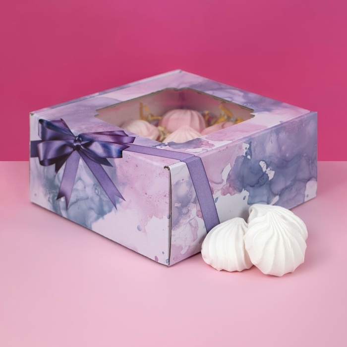 Коробка самосборная, с окном, "Мелодия" 19 х 19 х 9 см