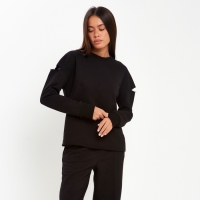 Свитшот женский с разрезами MIST размер 40-42, цвет чёрный Свитшот женский с разрезами MIST размер 40-42, цвет чёрный