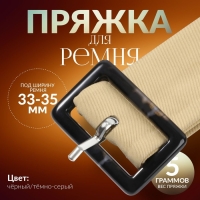 Пряжка для ремня, 4,5 &times; 3 см, 5 шт, цвет чёрный/тёмно-серый