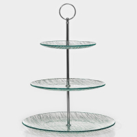 Этажёрка - фруктовница круглая Доляна &laquo;Текстура&raquo;, 3 яруса, d=24/20/15 см, стекло