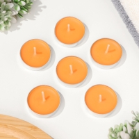 Набор свечей чайных ароматических, 6 шт, апельсин Набор свечей чайных ароматических, 6 шт, апельсин