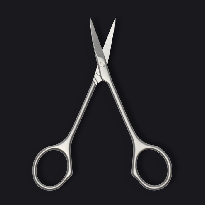 Ножницы маникюрные &laquo;Premium&raquo;, узкие, загнутые, 10,5 см, на блистере, цвет матовый серебристый