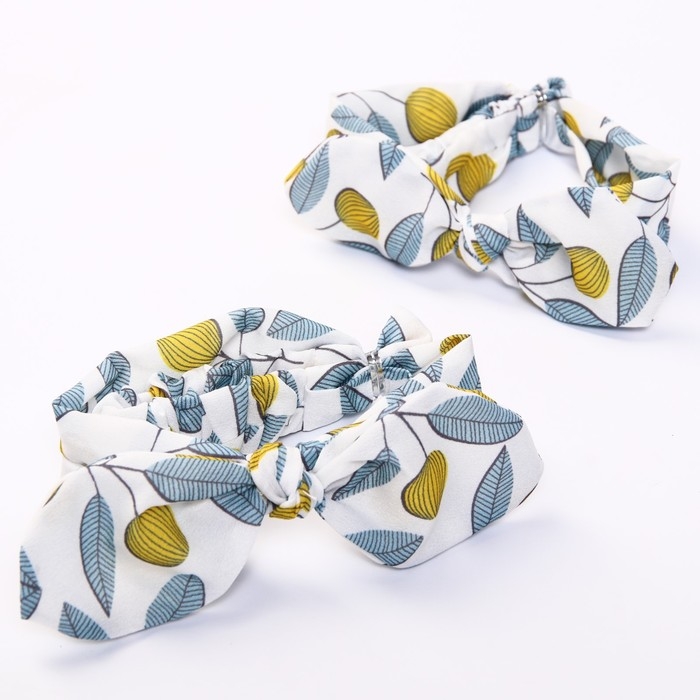 Повязка на голову для мамы и дочки &laquo;Набор для фотосессии: сердечки&raquo;, 2 шт., цв. голубой, M&B