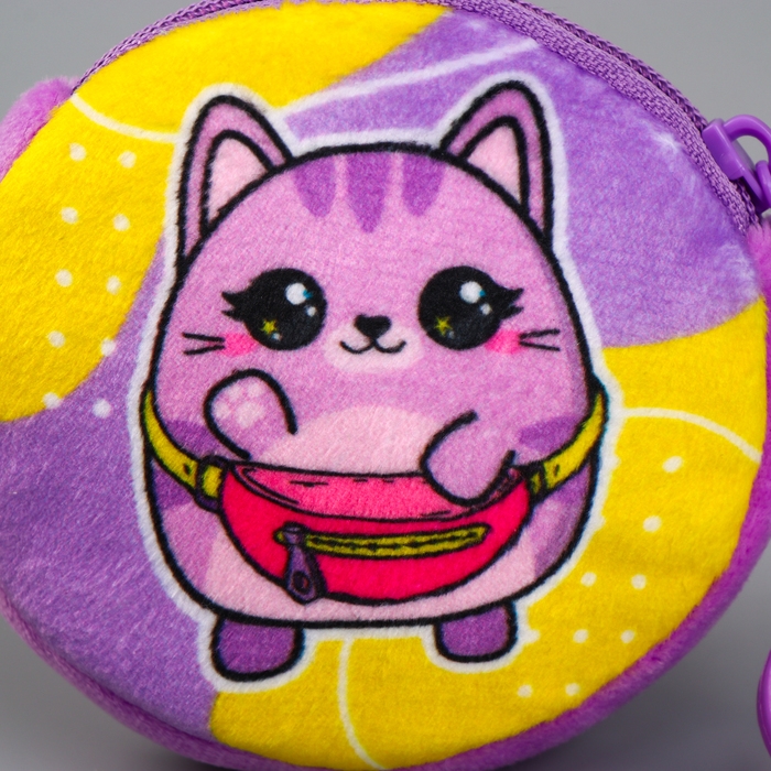 Кошелёк детский для девочки в шоубоксе &laquo;Зверюшки&raquo;, плюш, цвет МИКС