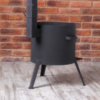 Печь под казан 12 л D=36 см, с дымоходом, с дверцей Печь под казан 12 л D=36 см, с дымоходом, с дверцей