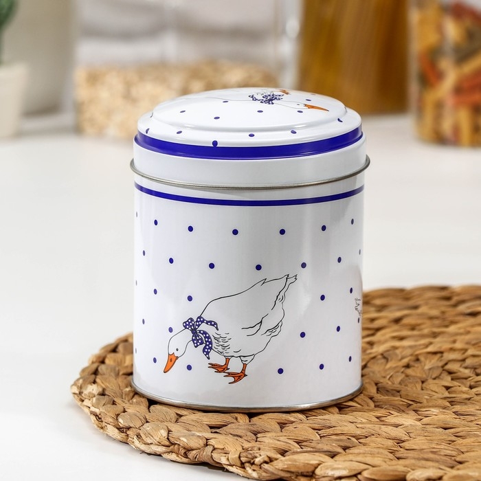 Банка для сыпучих продуктов &laquo;Гуси&raquo;, 800 мл, круглая