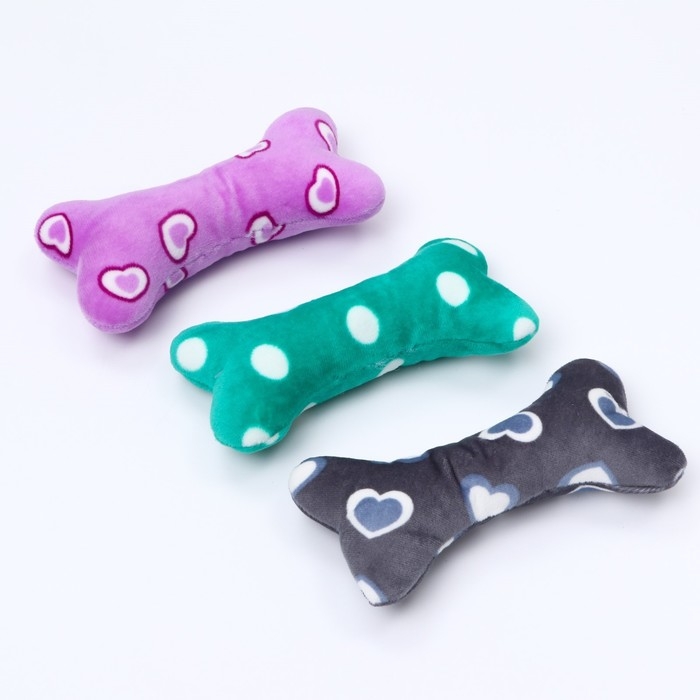 Игрушка мягкая для собак Игрушка мягкая для собак "Косточка", 17 х 8 см, микс цветов