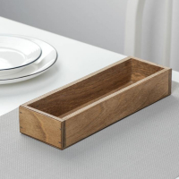 Лоток для подачи столовых приборов Доляна, 25&times;8&times;4 см, цвет коричневый