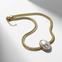 Колье "Жемчужина" овал, цвет белый в золоте, 40 см Колье "Жемчужина" овал, цвет белый в золоте, 40 см