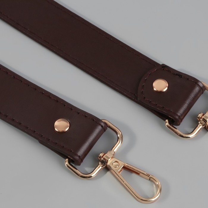 Ручка для сумки, с карабинами, 100 &plusmn; 1 см &times; 2,5 см, цвет коричневый