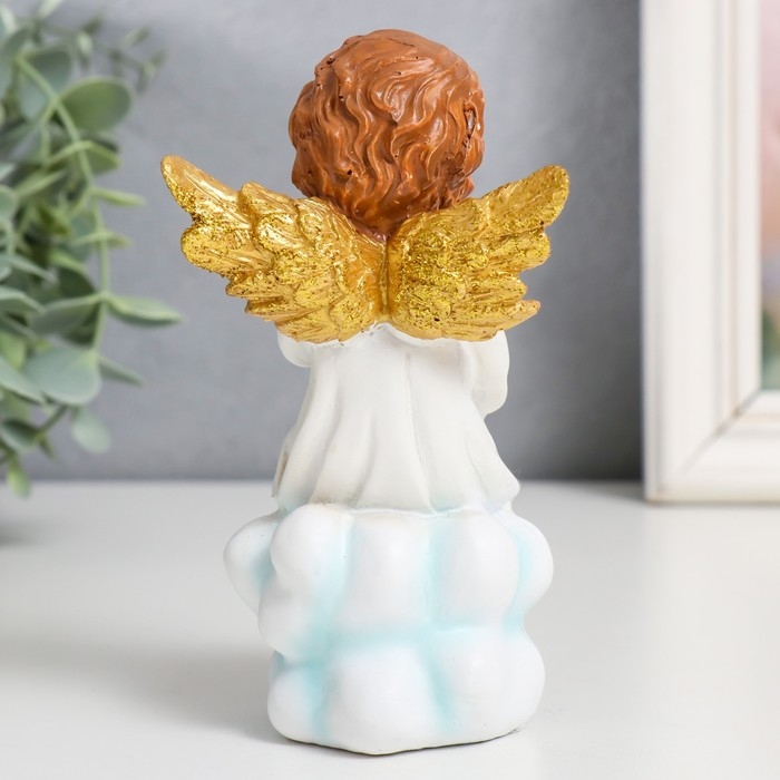 Сувенир полистоун "Ангел в тоге на облаке, золотые крылья" МИКС 8х7х13,5 см