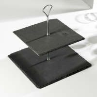 Блюдо из сланца Magistro Valley, 2-ярусное, 25/20&times;28 см