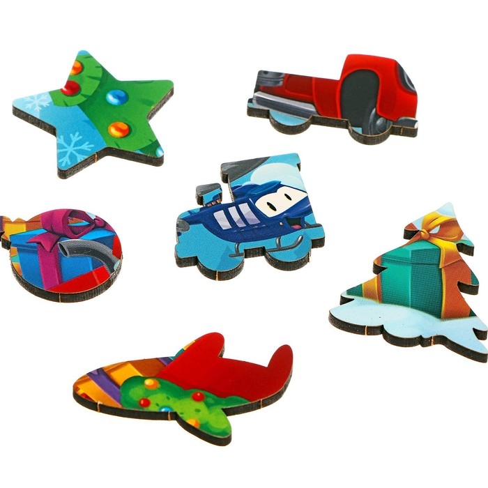 Деревянный пазл &laquo;Новый год! Помощники Деда Мороза&raquo;