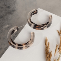 Серьги-кольца &laquo;Танзания&raquo; леопард, светлый, d=3,5, цветные