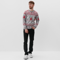 Джемпер вязаный KAFTAN "Новогодний" размер 50, серый