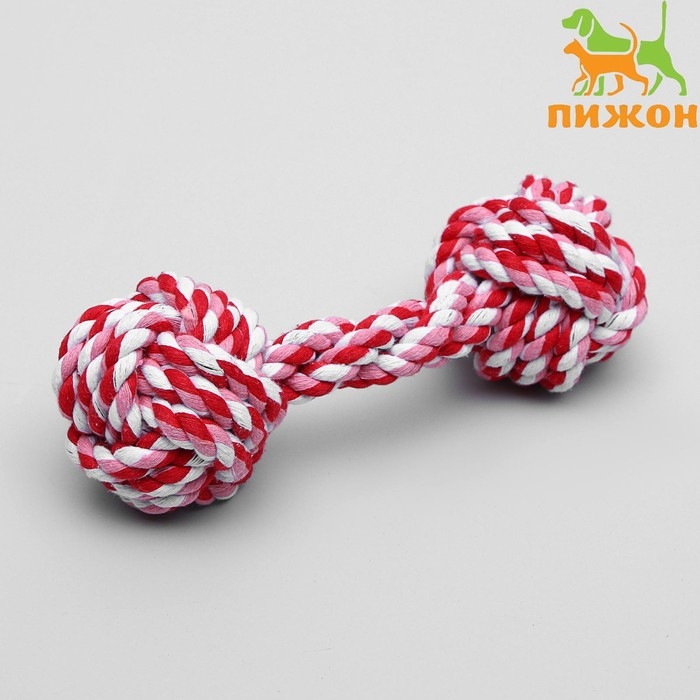 Игрушка тренировочная канатная Игрушка тренировочная канатная "Гантель", 180 г, микс цветов