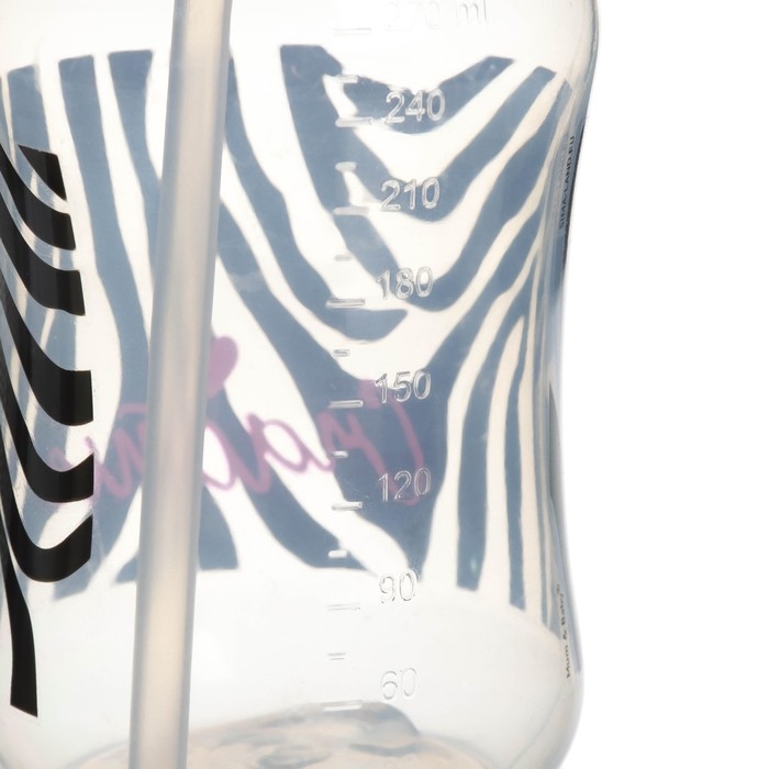 Поильник-непроливайка с трубочкой,от 9 мес., 270 мл., &laquo;Зебра&raquo;, M&B