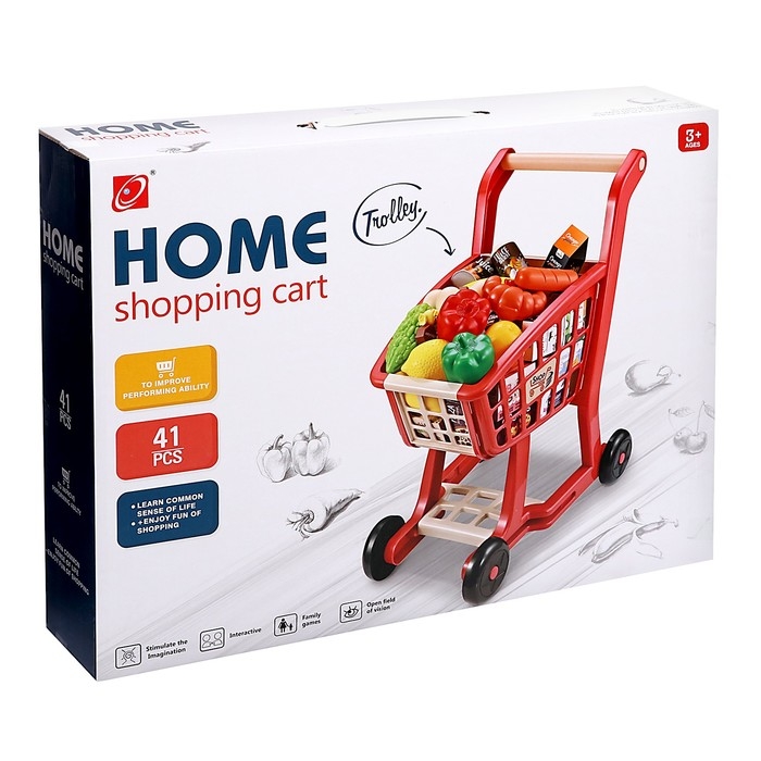 Продуктовая тележка &laquo;Шопинг&raquo; с продуктами, 42 предмета