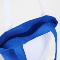 Сумка текстильная на молнии, цвет васильковый/белый Сумка текстильная на молнии, цвет васильковый/белый