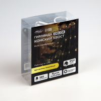 Гирлянда «Конский хвост» 8 нитей по 2 м, IP20, серебристая нить, 160 LED, свечение тёплое белое, USB Гирлянда «Конский хвост» 8 нитей по 2 м, IP20, серебристая нить, 160 LED, свечение тёплое белое, USB