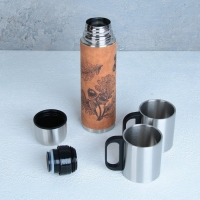 Набор &laquo;Листья&raquo;: термос 500 мл, кружка 2 шт