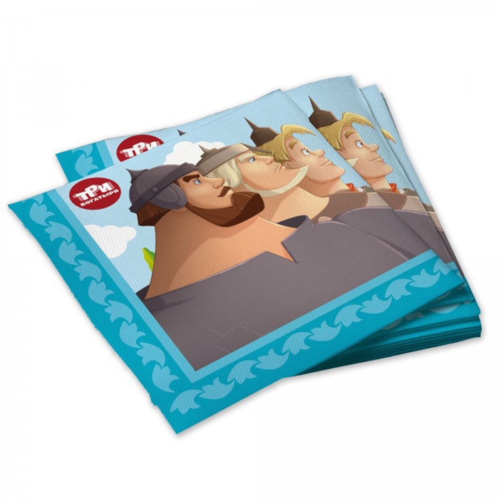 Салфетки бумажные трёхслойные &laquo;Три Богатыря&raquo;, 33х33 см, набор 20 шт.