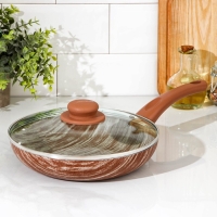 Сковорода глубокая Kantry, d=24 см, стеклянная крышка, пластиковая ручка, антипригарное покрытие, цвет коричневый Сковорода глубокая Kantry, d=24 см, стеклянная крышка, пластиковая ручка, антипригарное покрытие, цвет коричневый