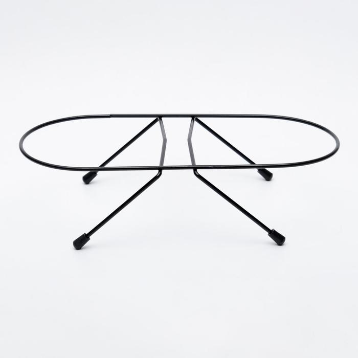 Набор из 2  мисок на подставке,  2 х 500 мл, чёрная подставка