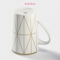 Кружка фарфоровая Доляна White style, 380 мл, цвет белый