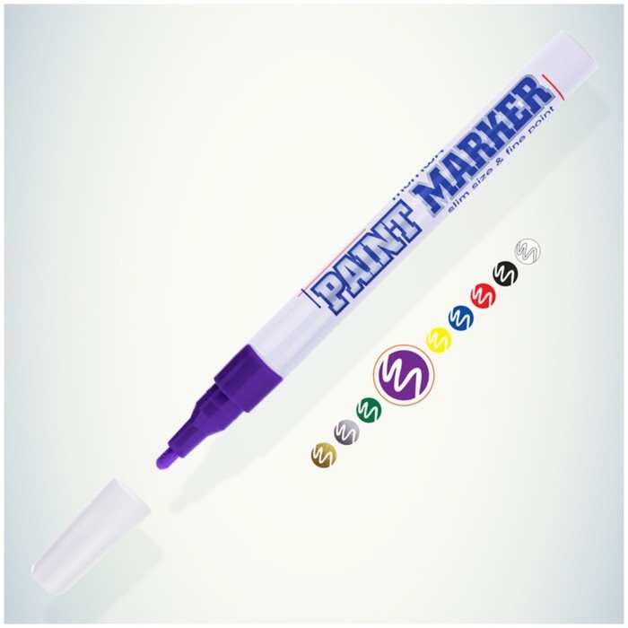 Маркер-краска (лаковый) 2.0 MunHwa Slim Size фиолетовая нитро-основа Маркер-краска (лаковый) 2.0 MunHwa Slim Size фиолетовая нитро-основа