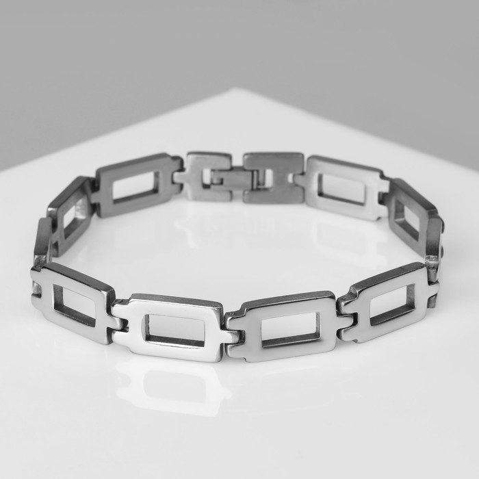 Браслет мужской &laquo;Атлант&raquo; ячейки, цвет серебро, 21 см