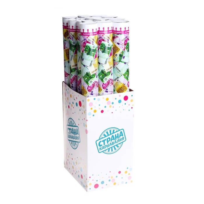 Пневмохлопушка «ЕВРО», серпантин, бумага, евро, 50 см Пневмохлопушка «ЕВРО», серпантин, бумага, евро, 50 см