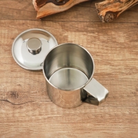 Кружка из нержавеющей стали Доляна &laquo;Индия&raquo; &laquo;Тарун&raquo;, 300 мл, 11&times;7,7&times;10 см, с крышкой