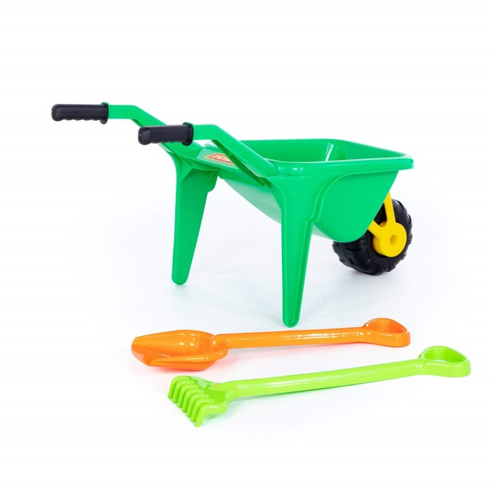 Песочный набор: тачка «Садовод», лопата большая, грабли большие, цвета МИКС Песочный набор: тачка «Садовод», лопата большая, грабли большие, цвета МИКС