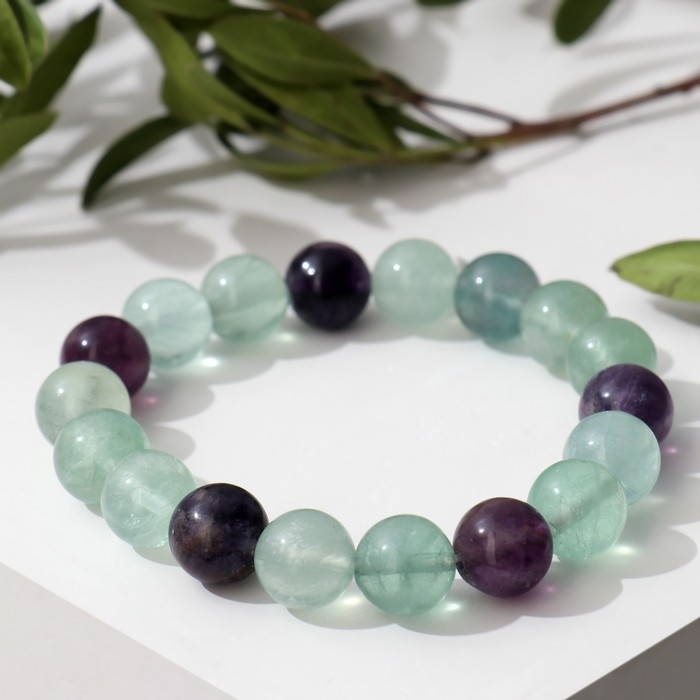 Браслет шар №10 &laquo;Флюорит&raquo;, d=5,5 см