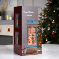 Светодиодная фигура &laquo;Дед Мороз в телефонной будке&raquo; 10.5 &times; 25 &times; 10.5 см, пластик, батарейки ААх3 (не в комплекте), USB, свечение тёплое белое