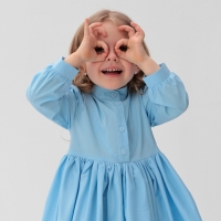 Платье для девочки MINAKU: Cotton collection цвет голубой, рост 122 Платье для девочки MINAKU: Cotton collection цвет голубой, рост 122