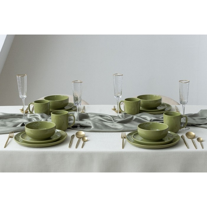 Кружка керамическая Dolce Ceramo &laquo;Олива&raquo;, 450 мл, зелёная