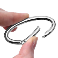 Овал-карабин, 6,5 × 3,1 см / 54 × 6 мм, 5 шт, цвет серебряный Овал-карабин, 6,5 × 3,1 см / 54 × 6 мм, 5 шт, цвет серебряный