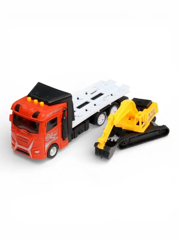 Машина пласт. "Автоперевозчик", 20 см, свет-звук, инерц., подв. дет., экскаватор в компл. 2054256-R