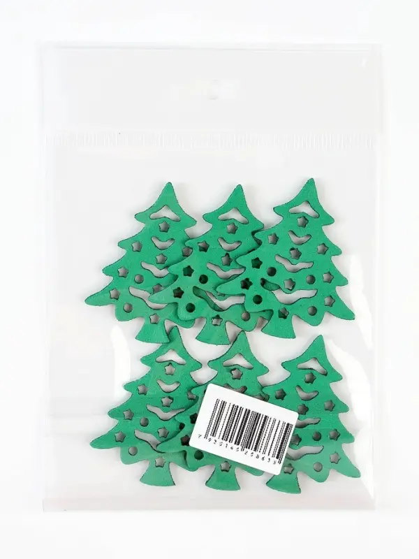 Декор "Зеленые елочки", набор 6 шт.