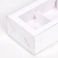Коробка складная с прозрачной крышкой, 10&times;6&times;3.5 см, белая