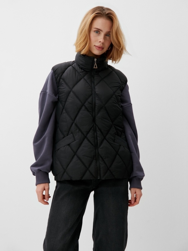 Жилет женский на молнии Collorista, цвет черный, р-р 44