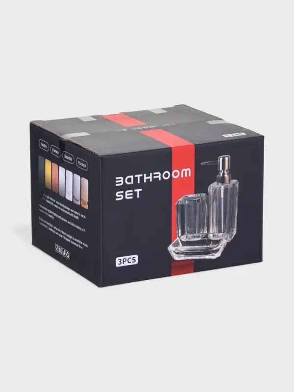 Набор для ванной "Эко" 3 предмета (дозатор, стакан, мыльница)