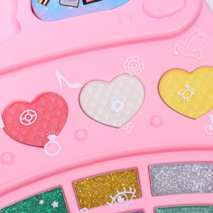 Набор косметики для девочки "Сверкающая мечта", столик с зеркалом